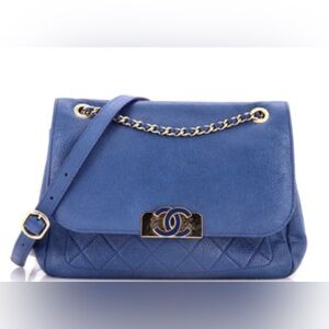 Chanel Data Center Back Pocket Flap Bag Caviar Medium